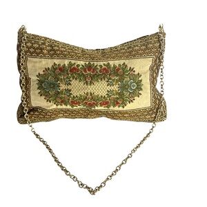Adonia Made in Italy‎ Vintage Tapestry Purse with Gold Chain Strap